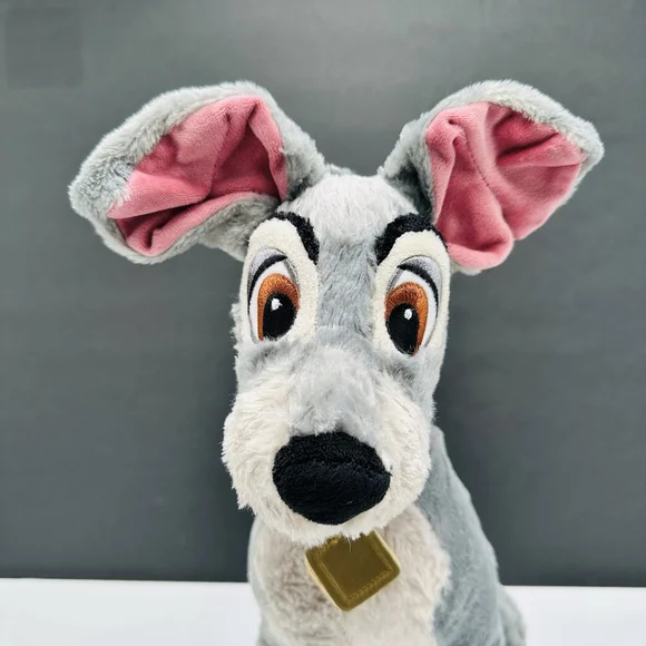 Disney Store Original Plush Tramp Dog Stuffed Animal Lady and the Tramp Gray 17" - Picture 2 of 8